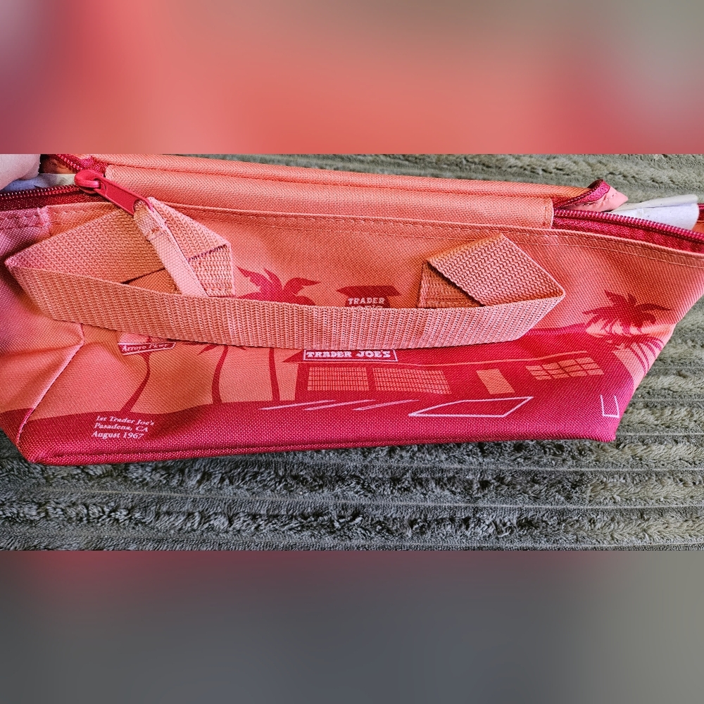 Trader Joe's Pink and Red Tote Bag